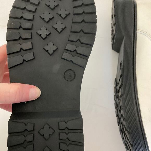 New White black Steve Madden combat boots platform chunky Y2K zip lug sole sz 5 - Picture 14 of 16